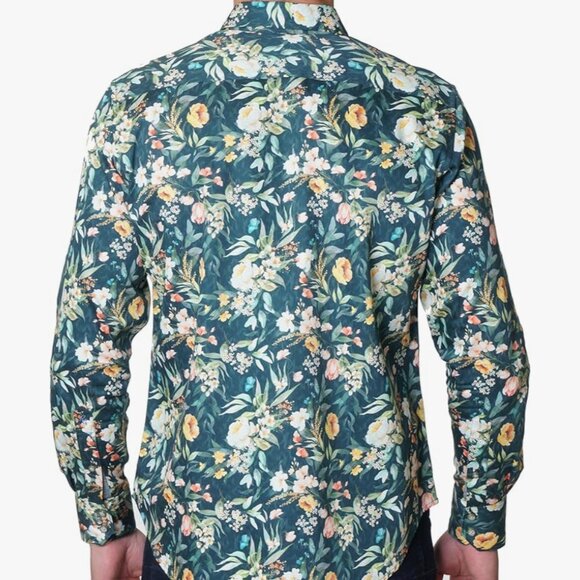 Robert Graham Size L Gatlin Long Sleeve Woven Button Down Shirt Floral Classic - Picture 5 of 10